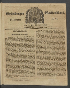 Grünberger Wochenblatt, No. 97. (2. Dezember 1852)