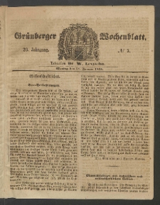 Grünberger Wochenblatt, No. 5. (17. Januar 1853)