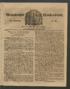 Gr&uuml;nberger Wochenblatt, No. 10. (3. Februar 1853)