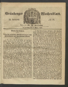 Grünberger Wochenblatt, No. 18. (3. März 1853)
