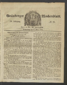 Grünberger Wochenblatt, No. 22. (17. März 1853)