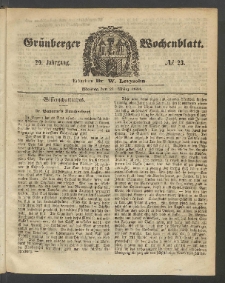 Grünberger Wochenblatt, No. 23. (21. März 1853)