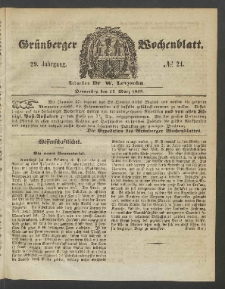 Grünberger Wochenblatt, No. 24. (24. März 1853)
