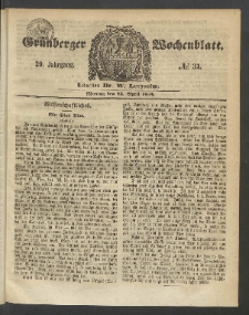 Grünberger Wochenblatt, No. 33. (25. April 1853)