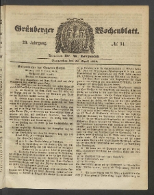Grünberger Wochenblatt, No. 34. (28. April 1853)