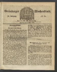 Grünberger Wochenblatt, No. 35. (2. Mai 1853)