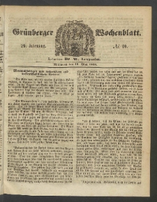 Grünberger Wochenblatt, No. 40. (18. Mai 1853)