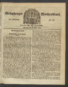 Grünberger Wochenblatt, No. 43. (30. Mai 1853)