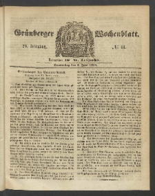 Grünberger Wochenblatt, No. 44. (2. Juni 1853)