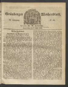 Grünberger Wochenblatt, No. 46. (9. Juni 1853)