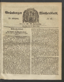 Grünberger Wochenblatt, No. 47. (13. Juni 1853)
