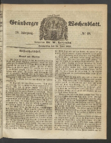 Grünberger Wochenblatt, No. 48. (16. Juni 1853)