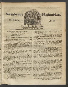 Grünberger Wochenblatt, No. 50. (23. Juni 1853)