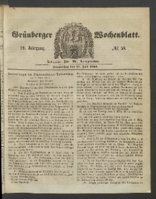 Grünberger Wochenblatt, No. 58. (21. Juli 1853)
