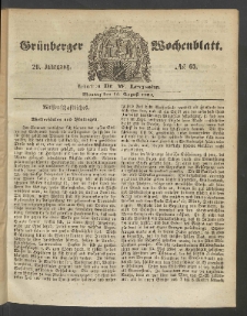 Grünberger Wochenblatt, No. 65. (15. August 1853)
