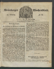 Grünberger Wochenblatt, No. 66. (18. August 1853)