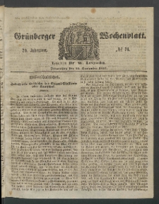 Grünberger Wochenblatt, No. 76. (22. September 1853)
