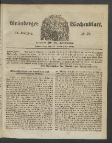 Grünberger Wochenblatt, No. 78. (29. September 1853)