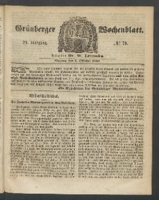 Grünberger Wochenblatt, No. 79. (3. Oktober 1853)
