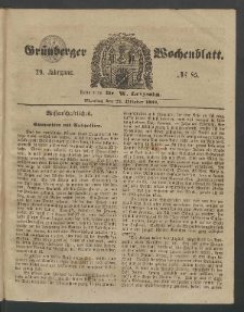 Grünberger Wochenblatt, No. 85. (24. Oktober 1853)