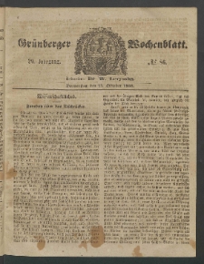 Grünberger Wochenblatt, No. 86. (27. Oktober 1853)