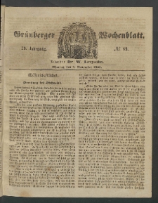 Grünberger Wochenblatt, No. 89. (7. November 1853)