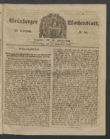 Gr&uuml;nberger Wochenblatt, No. 90. (10. November 1853)