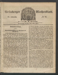 Grünberger Wochenblatt, No. 94. (24. November 1853)