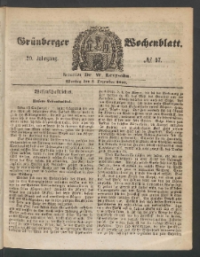 Grünberger Wochenblatt, No. 97. (5. Dezember 1853)