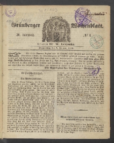 Grünberger Wochenblatt, No. 1. (5. Januar 1854)