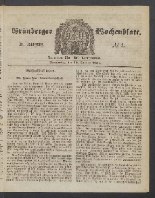 Grünberger Wochenblatt, No. 3. (12. Januar 1854)