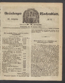 Grünberger Wochenblatt, No. 5. (19. Januar 1854)