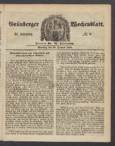 Grünberger Wochenblatt, No. 8. (30. Januar 1854)