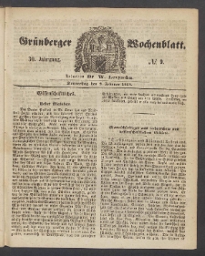 Grünberger Wochenblatt, No. 9. (2. Februar 1854)
