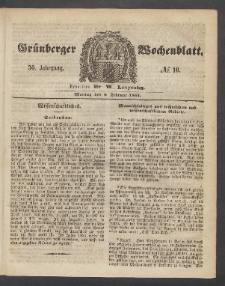 Grünberger Wochenblatt, No. 10. (6. Februar 1854)
