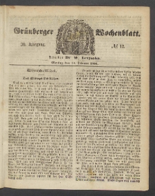 Grünberger Wochenblatt, No. 12. (13. Februar 1854)