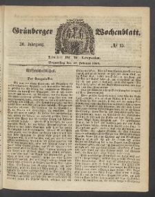 Grünberger Wochenblatt, No. 15. (23. Februar 1854)