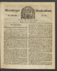 Grünberger Wochenblatt, No. 24. (27. März 1854)