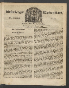 Grünberger Wochenblatt, No. 32. (23. April 1854)