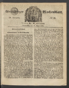 Grünberger Wochenblatt, No. 33. (27. April 1854)