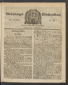 Gr&uuml;nberger Wochenblatt, No. 34. (1. Mai 1854)