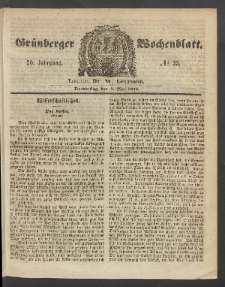 Grünberger Wochenblatt, No. 35. (4. Mai 1854)