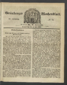 Gr&uuml;nberger Wochenblatt, No. 53. (6. Juli 1854)