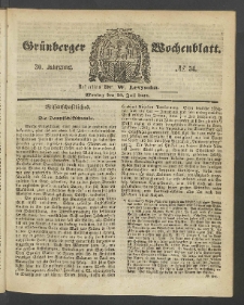 Grünberger Wochenblatt, No. 54. (10. Juli 1854)