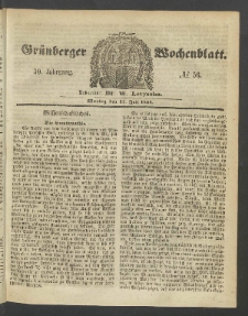 Grünberger Wochenblatt, No. 56. (17. Juli 1854)