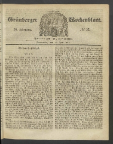 Grünberger Wochenblatt, No. 57. (20. Juli 1854)