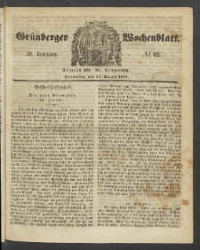 Grünberger Wochenblatt, No. 63. (10. August 1854)