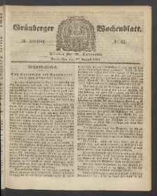 Grünberger Wochenblatt, No. 65. (17. August 1854)