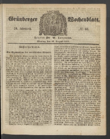 Grünberger Wochenblatt, No. 66. (21. August 1854)