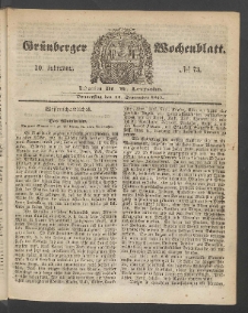Grünberger Wochenblatt, No. 73. (14. September 1854)